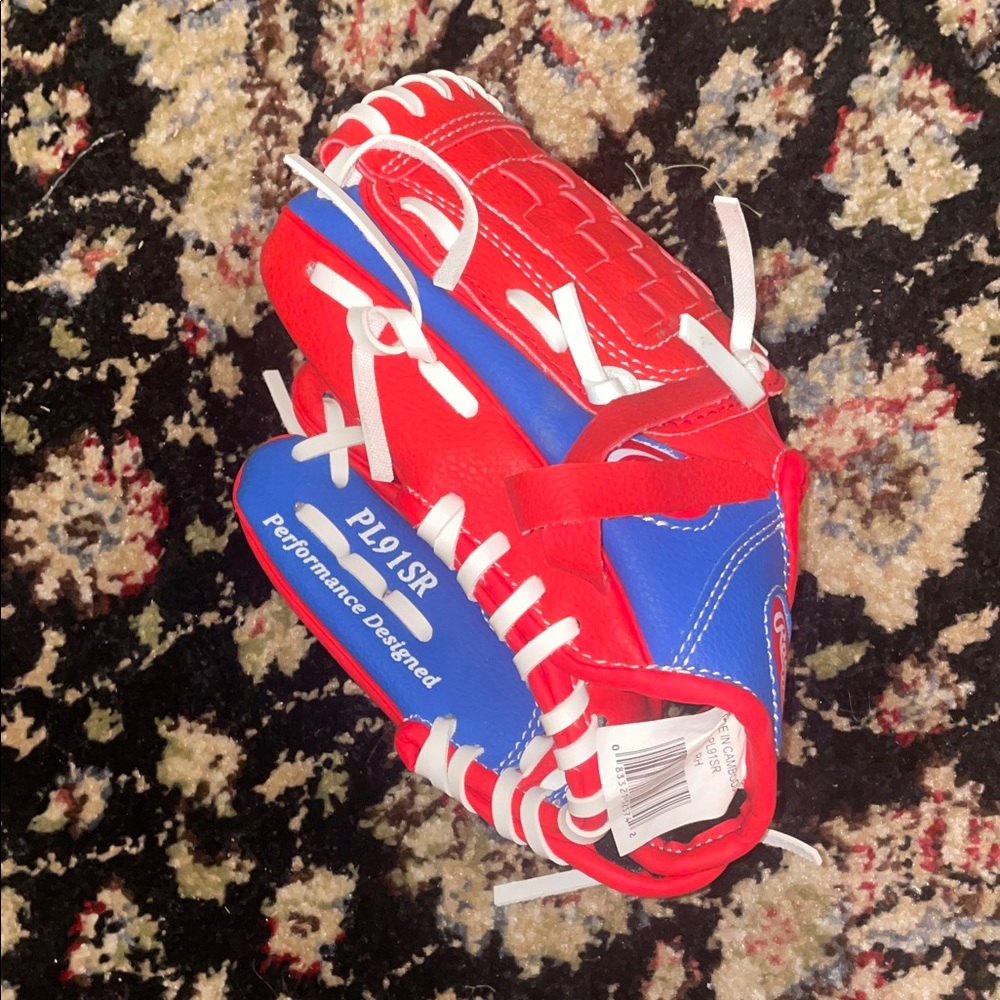 Rawlings Red and Blue Baseball Glove